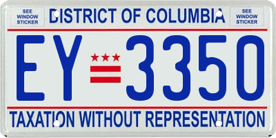 DC license plate EY3350