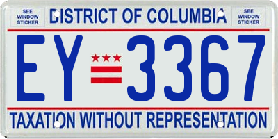 DC license plate EY3367