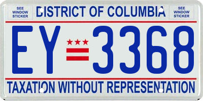 DC license plate EY3368