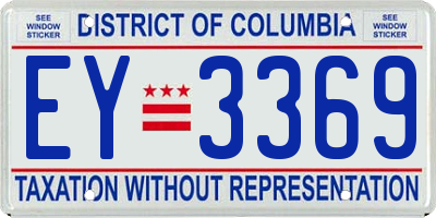 DC license plate EY3369