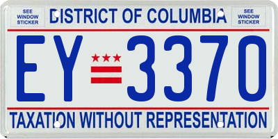 DC license plate EY3370