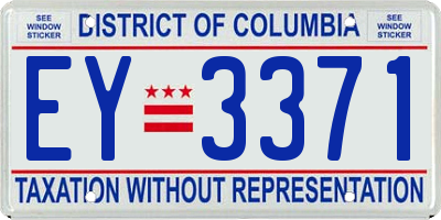 DC license plate EY3371