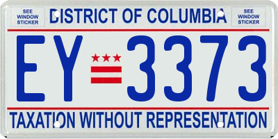 DC license plate EY3373