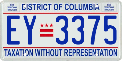 DC license plate EY3375