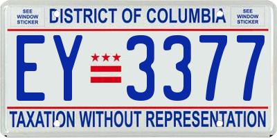 DC license plate EY3377