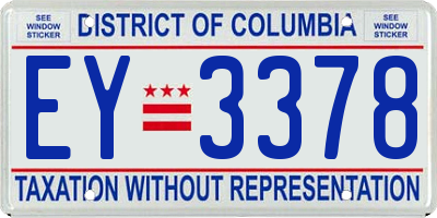 DC license plate EY3378