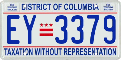 DC license plate EY3379