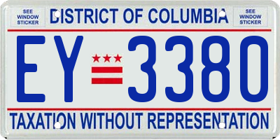 DC license plate EY3380