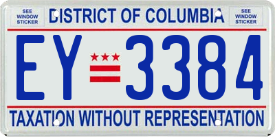 DC license plate EY3384