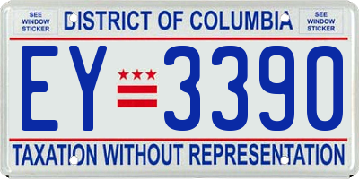 DC license plate EY3390