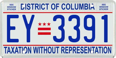 DC license plate EY3391