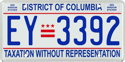 DC license plate EY3392