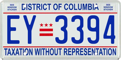 DC license plate EY3394