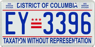 DC license plate EY3396