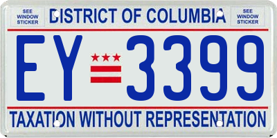 DC license plate EY3399