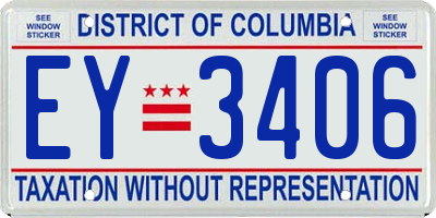 DC license plate EY3406