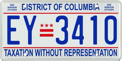 DC license plate EY3410