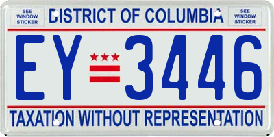 DC license plate EY3446