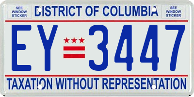 DC license plate EY3447