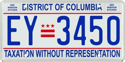 DC license plate EY3450