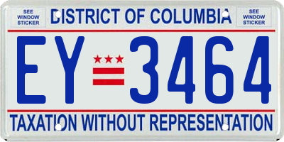 DC license plate EY3464