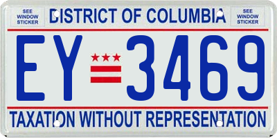 DC license plate EY3469