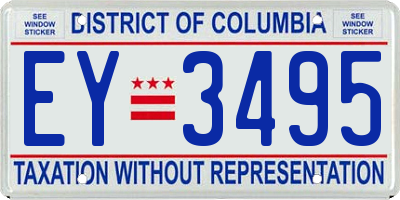 DC license plate EY3495