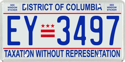 DC license plate EY3497