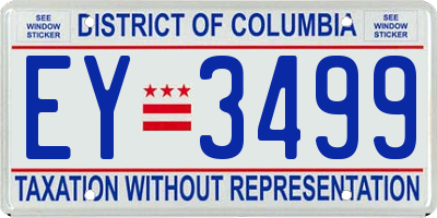 DC license plate EY3499