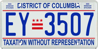 DC license plate EY3507