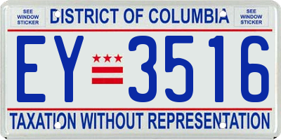 DC license plate EY3516