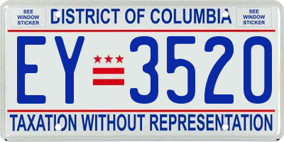 DC license plate EY3520