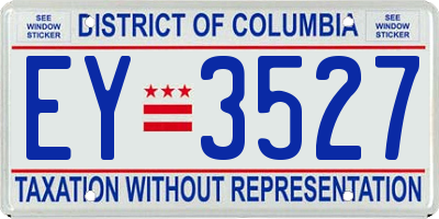 DC license plate EY3527