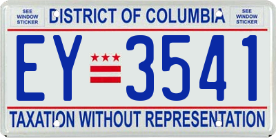 DC license plate EY3541