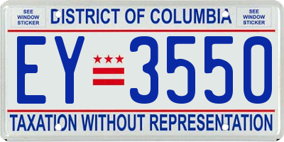 DC license plate EY3550