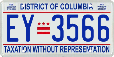 DC license plate EY3566