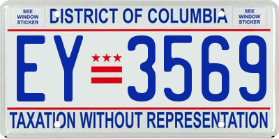 DC license plate EY3569