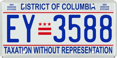 DC license plate EY3588