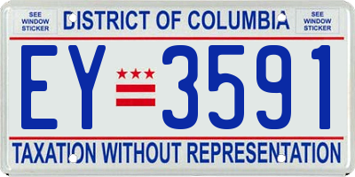 DC license plate EY3591