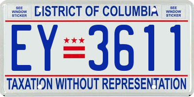 DC license plate EY3611