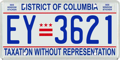 DC license plate EY3621