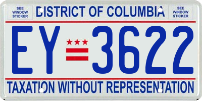 DC license plate EY3622