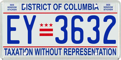 DC license plate EY3632