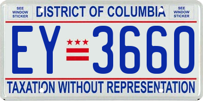 DC license plate EY3660