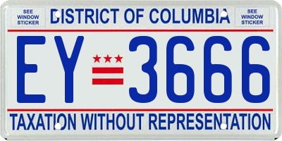 DC license plate EY3666