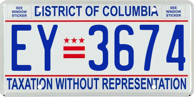 DC license plate EY3674