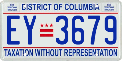 DC license plate EY3679