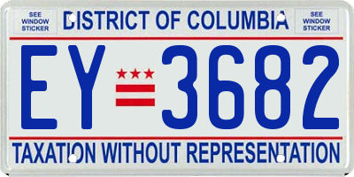 DC license plate EY3682