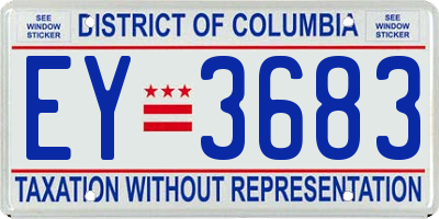 DC license plate EY3683