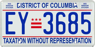 DC license plate EY3685